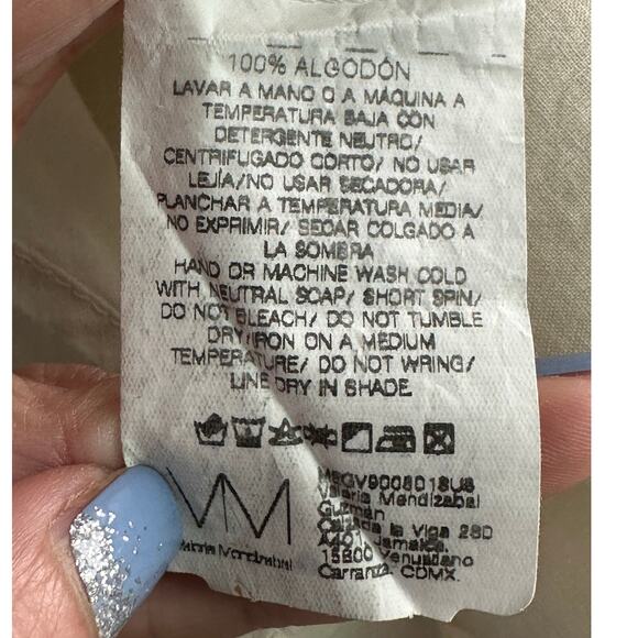 Valeria Mendizabal cream short sleeves tunic top size Medium - Picture 4 of 12